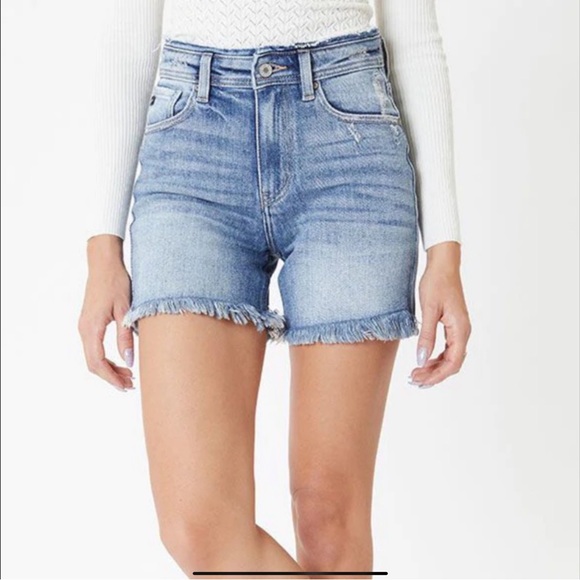 KanCan HIGH RISE DENIM SHORTS - Picture 1 of 8